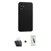 MARSİLYAN™- Galaxy A55 5G Kılıf Kozmos Yansıma Özel Seri - Şeffaf Pasifik Cam Ekran Koruyucu + Kamera Lens Koruma Cam - SF
