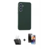 MARSİLYAN™- Galaxy A55 5G Kılıf Kozmos Yansıma Özel Seri - Siyah 3D Antistatik Mat Seramik Nano Ekran Koruyucu + Kamera Lens Koruma Cam - SF