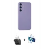 MARSİLYAN™- Galaxy A55 5G Kılıf Kozmos Yansıma Özel Seri - Siyah 3D Antistatik Seramik Nano Ekran Koruyucu + Kamera Lens Koruma Cam - SF