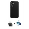 MARSİLYAN™- Galaxy A55 5G Kılıf Kozmos Yansıma Özel Seri - Siyah 3D Antistatik Seramik Nano Ekran Koruyucu + Kamera Lens Koruma Cam - SF