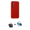 MARSİLYAN™- Galaxy A55 5G Kılıf Kozmos Yansıma Özel Seri - Siyah 3D Antistatik Seramik Nano Ekran Koruyucu + Kamera Lens Koruma Cam - SF