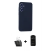 MARSİLYAN™- Galaxy A55 5G Kılıf Kozmos Yansıma Özel Seri - Siyah 6D Antistatik Mat Seramik Hayalet Nano Ekran Koruyucu + Kamera Lens Koruma Cam - SF