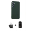 MARSİLYAN™- Galaxy A55 5G Kılıf Kozmos Yansıma Özel Seri - Siyah 6D Antistatik Mat Seramik Hayalet Nano Ekran Koruyucu + Kamera Lens Koruma Cam - SF