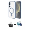 MARSİLYAN™- Galaxy A55 5G Kılıf Nova Işık Özel Seri - Siyah 3D Antistatik Seramik Nano Ekran Koruyucu + Kamera Lens Koruma Cam - SF