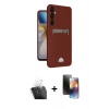 MARSİLYAN™- Galaxy A55 5G Kılıf Vadi Çizgi Prime - Siyah 3D Antistatik Mat Seramik Nano Ekran Koruyucu + Kamera Lens Koruma Cam - SF