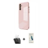 MARSİLYAN™- Galaxy A55 5G Kılıf Yankı Serisi - Şeffaf Pasifik Cam Ekran Koruyucu + Kamera Lens Koruma Cam - SF