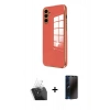 MARSİLYAN™- Galaxy A55 5G Kılıf Yankı Serisi - Siyah 3D Antistatik Hayalet Cam Ekran Koruyucu + Kamera Lens Koruma Cam - SF