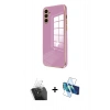MARSİLYAN™- Galaxy A55 5G Kılıf Yankı Serisi - Siyah 3D Antistatik Seramik Nano Ekran Koruyucu + Kamera Lens Koruma Cam - SF