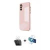 MARSİLYAN™- Galaxy A55 5G Kılıf Yankı Serisi - Siyah 3D Antistatik Seramik Nano Ekran Koruyucu + Kamera Lens Koruma Cam - SF