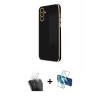 MARSİLYAN™- Galaxy A55 5G Kılıf Yankı Serisi - Siyah 3D Antistatik Seramik Nano Ekran Koruyucu + Kamera Lens Koruma Cam - SF