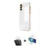 MARSİLYAN™- Galaxy A55 5G Kılıf Yankı Serisi - Siyah 3D Antistatik Seramik Nano Ekran Koruyucu + Kamera Lens Koruma Cam - SF
