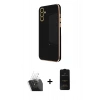 MARSİLYAN™- Galaxy A55 5G Kılıf Yankı Serisi - Siyah 6D Antistatik Mat Seramik Hayalet Nano Ekran Koruyucu + Kamera Lens Koruma Cam - SF