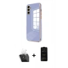 MARSİLYAN™- Galaxy A55 5G Kılıf Yankı Serisi - Siyah 6D Antistatik Mat Seramik Hayalet Nano Ekran Koruyucu + Kamera Lens Koruma Cam - SF