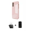 MARSİLYAN™- Galaxy A55 5G Kılıf Yankı Serisi - Siyah 6D Antistatik Mat Seramik Hayalet Nano Ekran Koruyucu + Kamera Lens Koruma Cam - SF