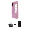 MARSİLYAN™- Galaxy A55 5G Kılıf Yankı Serisi - Siyah 6D Antistatik Mat Seramik Hayalet Nano Ekran Koruyucu + Kamera Lens Koruma Cam - SF