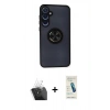 MARSİLYAN™- Galaxy A55 5G Kılıf Yörünge Çizgi - Şeffaf Pasifik Cam Ekran Koruyucu + Kamera Lens Koruma Cam - SF