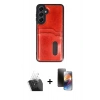 MARSİLYAN™- Galaxy A55 5G Kılıf Yörünge Işık Serisi - Siyah 3D Antistatik Mat Seramik Nano Ekran Koruyucu + Kamera Lens Koruma Cam - SF