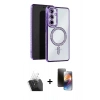 MARSİLYAN™- Galaxy A55 5G Kılıf Zirve Doku Prime - Siyah 3D Antistatik Mat Seramik Nano Ekran Koruyucu + Kamera Lens Koruma Cam - SF