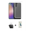MARSİLYAN™- Galaxy A55 5G Kılıf Zirve Doku - Şeffaf Pasifik Cam Ekran Koruyucu + Kamera Lens Koruma Cam - SF