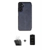 MARSİLYAN™- Galaxy A55 5G Kılıf Zirve Yansıma Serisi - Siyah 6D Antistatik Mat Seramik Hayalet Nano Ekran Koruyucu + Kamera Lens Koruma Cam - SF