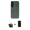 MARSİLYAN™- Galaxy A55 5G Kılıf Zirve Yansıma Serisi - Siyah 6D Antistatik Mat Seramik Hayalet Nano Ekran Koruyucu + Kamera Lens Koruma Cam - SF