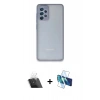 MARSİLYAN™- Galaxy A72 Kılıf Ahenk Çizgi Serisi - Siyah 3D Antistatik Seramik Nano Ekran Koruyucu + Kamera Lens Koruma Cam - SF