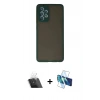 MARSİLYAN™- Galaxy A72 Kılıf Ahenk Çizgi Serisi - Siyah 3D Antistatik Seramik Nano Ekran Koruyucu + Kamera Lens Koruma Cam - SF
