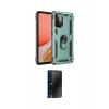MARSİLYAN™- Galaxy A72 Kılıf Ahenk Klasik Koleksiyonu - Siyah 3D Antistatik Hayalet Cam Ekran Koruyucu