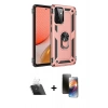 MARSİLYAN™- Galaxy A72 Kılıf Ahenk Klasik Koleksiyonu - Siyah 3D Antistatik Mat Seramik Nano Ekran Koruyucu + Kamera Lens Koruma Cam - SF