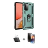 MARSİLYAN™- Galaxy A72 Kılıf Ahenk Klasik Koleksiyonu - Siyah 3D Antistatik Mat Seramik Nano Ekran Koruyucu + Kamera Lens Koruma Cam - SF