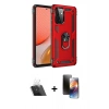 MARSİLYAN™- Galaxy A72 Kılıf Ahenk Klasik Koleksiyonu - Siyah 3D Antistatik Mat Seramik Nano Ekran Koruyucu + Kamera Lens Koruma Cam - SF