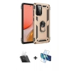 MARSİLYAN™- Galaxy A72 Kılıf Ahenk Klasik Koleksiyonu - Siyah 3D Antistatik Seramik Nano Ekran Koruyucu + Kamera Lens Koruma Cam - SF
