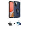 MARSİLYAN™- Galaxy A72 Kılıf Ahenk Klasik Koleksiyonu - Siyah 3D Antistatik Seramik Nano Ekran Koruyucu + Kamera Lens Koruma Cam - SF