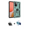 MARSİLYAN™- Galaxy A72 Kılıf Ahenk Klasik Koleksiyonu - Siyah 3D Antistatik Seramik Nano Ekran Koruyucu + Kamera Lens Koruma Cam - SF