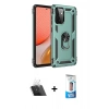 MARSİLYAN™- Galaxy A72 Kılıf Ahenk Klasik Koleksiyonu - Siyah 5D Eko Cam Ekran Koruyucu + Kamera Lens Koruma Cam - SF