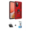 MARSİLYAN™- Galaxy A72 Kılıf Ahenk Klasik Koleksiyonu - Siyah 5D Eko Cam Ekran Koruyucu + Kamera Lens Koruma Cam - SF