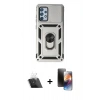 MARSİLYAN™- Galaxy A72 Kılıf Ahenk Klasik - Siyah 3D Antistatik Mat Seramik Nano Ekran Koruyucu + Kamera Lens Koruma Cam - SF