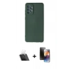 MARSİLYAN™- Galaxy A72 Kılıf Ahenk Serisi - Siyah 3D Antistatik Mat Seramik Nano Ekran Koruyucu + Kamera Lens Koruma Cam - SF