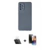 MARSİLYAN™- Galaxy A72 Kılıf Ahenk Serisi - Siyah 3D Antistatik Mat Seramik Nano Ekran Koruyucu + Kamera Lens Koruma Cam - SF