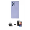 MARSİLYAN™- Galaxy A72 Kılıf Ahenk Serisi - Siyah 3D Antistatik Mat Seramik Nano Ekran Koruyucu + Kamera Lens Koruma Cam - SF