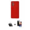 MARSİLYAN™- Galaxy A72 Kılıf Ahenk Serisi - Siyah 3D Antistatik Mat Seramik Nano Ekran Koruyucu + Kamera Lens Koruma Cam - SF