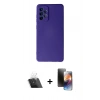 MARSİLYAN™- Galaxy A72 Kılıf Ahenk Serisi - Siyah 3D Antistatik Mat Seramik Nano Ekran Koruyucu + Kamera Lens Koruma Cam - SF