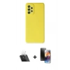 MARSİLYAN™- Galaxy A72 Kılıf Ahenk Serisi - Siyah 3D Antistatik Mat Seramik Nano Ekran Koruyucu + Kamera Lens Koruma Cam - SF