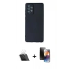 MARSİLYAN™- Galaxy A72 Kılıf Ahenk Serisi - Siyah 3D Antistatik Mat Seramik Nano Ekran Koruyucu + Kamera Lens Koruma Cam - SF