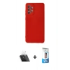 MARSİLYAN™- Galaxy A72 Kılıf Ahenk Serisi - Siyah 5D Eko Cam Ekran Koruyucu + Kamera Lens Koruma Cam - SF