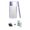 MARSİLYAN™- Galaxy A72 Kılıf Atlas Asil Serisi - Şeffaf Royal Nano Ekran Koruyucu + Kamera Lens Koruma Cam - SF