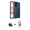 MARSİLYAN™- Galaxy A72 Kılıf Doruk Klasik Özel Seri - Siyah 6D Mat Seramik Hayalet Nano Ekran Koruyucu + Kamera Lens Koruma Cam - SF