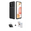 MARSİLYAN™- Galaxy A72 Kılıf Eksen Form Prime - Siyah Seramik Nano Ekran Koruyucu + Kamera Lens Koruma Cam - SF