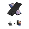 MARSİLYAN™- Galaxy A72 Kılıf Kozmos Yansıma Özel Seri - Siyah 3D Antistatik Mat Seramik Nano Ekran Koruyucu + Kamera Lens Koruma Cam - SF