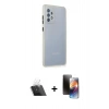 MARSİLYAN™- Galaxy A72 Kılıf Nova Asil Özel Seri - Siyah 3D Antistatik Mat Seramik Nano Ekran Koruyucu + Kamera Lens Koruma Cam - SF